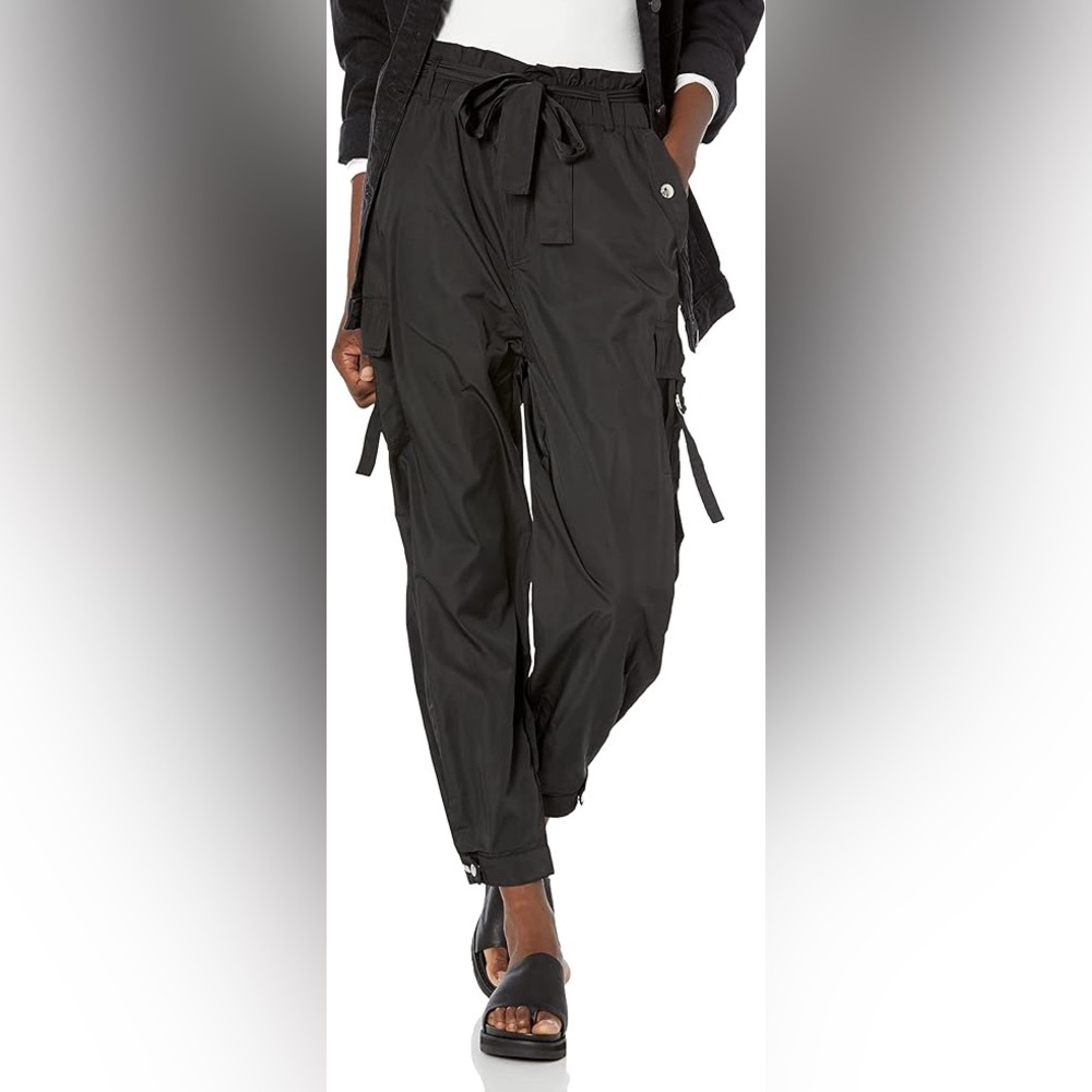 ONLY $12 NWT Blank NYC size 30 Satin Cargo High Waisted Joggers (Black)